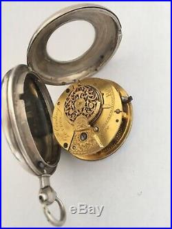 Very Old Rare Verge Fusee Silver Half Hunter Cased London Maker Pocket Watch