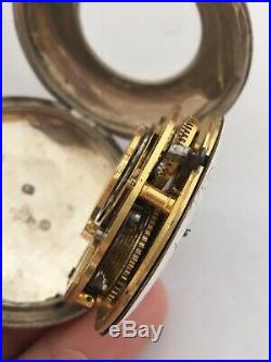 Very Old Rare Verge Fusee Silver Half Hunter Cased London Maker Pocket Watch