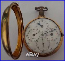 Very Rare Regulator Dial Moonphase & Date P/ Case Watch Verge Fusee