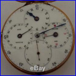 Very Rare Regulator Dial Moonphase & Date P/ Case Watch Verge Fusee