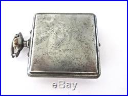 Very Unusual Ancre Steel BOX CASE 8 Day Pocket Watch No Res Estate lot