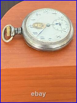 Vintage 0 Size Swiss Pocket Watch, Keeping Time, Metal Gun Case