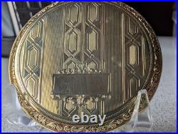 Vintage 14k Rare Green Gf Pyramid Bow Art Deco Open Face Dueber Pocketwatch Case