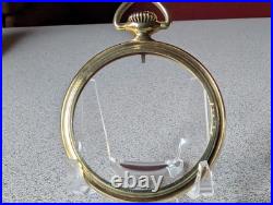 Vintage 14k Rare Green Gf Pyramid Bow Art Deco Open Face Dueber Pocketwatch Case