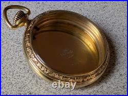 Vintage 14k Rare Green Gf Pyramid Bow Art Deco Open Face Dueber Pocketwatch Case