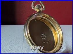 Vintage 14k Rare Green Gf Pyramid Bow Art Deco Open Face Dueber Pocketwatch Case