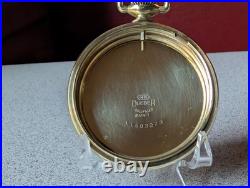 Vintage 14k Rare Green Gf Pyramid Bow Art Deco Open Face Dueber Pocketwatch Case
