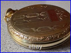 Vintage 14k Rare Green Gf Pyramid Bow Art Deco Open Face Dueber Pocketwatch Case