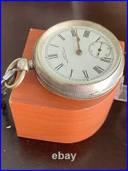 Vintage 14s American Waltham Pocket Watch In Sterling English Hallmarked Case