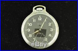 Vintage 16 Size Swiss Chase Watch Corp Pocket Watch Choo Choo Case Military Dial