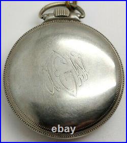 Vintage 16s RR Star Watch Case 10k White Gold Filled with issued Railroad Fob