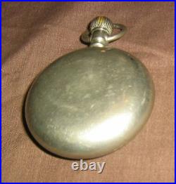 Vintage 1888 Elgin Pocket Watch, Keystone Silveroid Case, Safety Pinion, Runs, Nice