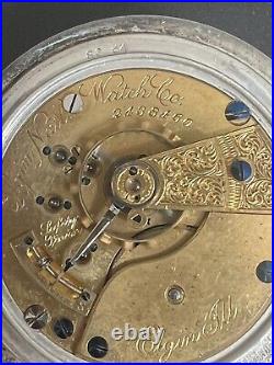 Vintage 1890s Elgin Pocket Watch Full Hunter- Beautiful Dueber Coin Case Runs