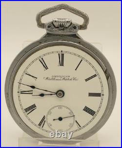 Vintage 1897 Waltham Sterling 18s 7J Pocket Watch Fancy Case Running
