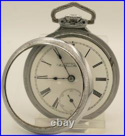 Vintage 1897 Waltham Sterling 18s 7J Pocket Watch Fancy Case Running