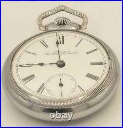 Vintage 1897 Waltham Sterling 18s 7J Pocket Watch Fancy Case Running