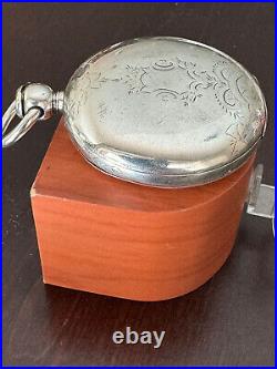 Vintage 18 Size 4 Oz. Coin Silver Pocket Watch Case, Key Wind / Key Set Heavy