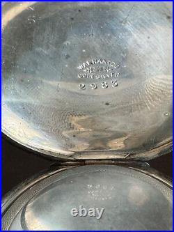 Vintage 18 Size 4 Oz. Coin Silver Pocket Watch Case, Key Wind / Key Set Heavy
