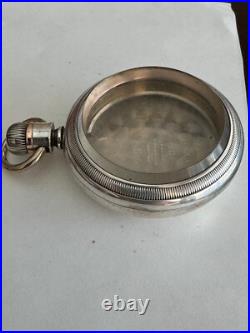Vintage 18 Size 4oz Coin Waltham Pocket Watch Case Lever Set Only Swing Out