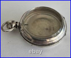 Vintage 18 Size Alabata Sterling Silver Pocket Watch Case Lever & Pendant Set