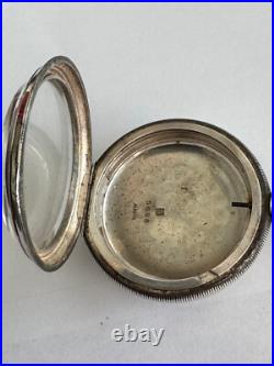 Vintage 18 Size Alabata Sterling Silver Pocket Watch Case Lever & Pendant Set