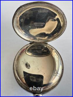 Vintage 18 Size Alabata Sterling Silver Pocket Watch Case Lever & Pendant Set