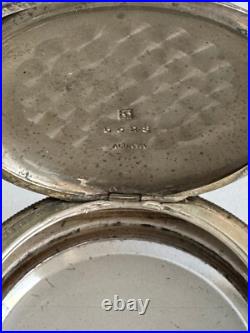 Vintage 18 Size Alabata Sterling Silver Pocket Watch Case Lever & Pendant Set