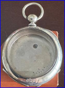 Vintage 18 Size Coin Silver Clam Shell Pocket Watch Case Key Wind Key Set