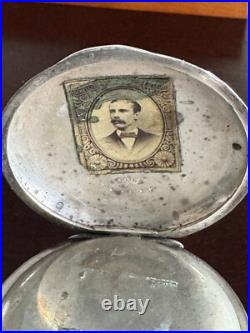Vintage 18 Size Coin Silver Clam Shell Pocket Watch Case Key Wind Key Set