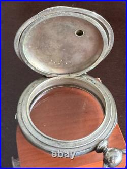 Vintage 18 Size Coin Silver Clam Shell Pocket Watch Case Key Wind Key Set
