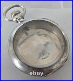 Vintage 18 Size Dueber 3oz Coin Silver Pocket Watch Case Pendent & Lever Set