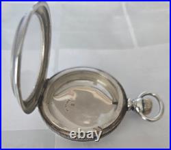 Vintage 18 Size Dueber 3oz Coin Silver Pocket Watch Case Pendent & Lever Set