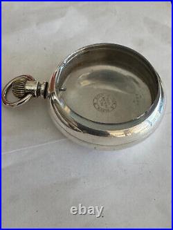 Vintage 18 Size Fahy's Coin Silver Pocket Watch Case Lever Set Only