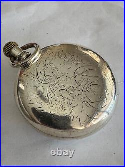 Vintage 18 Size Fahy's Coin Silver Pocket Watch Case Lever Set Only