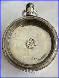 Vintage 18 Size Fahy's Coin Silver Pocket Watch Case Lever Set Only