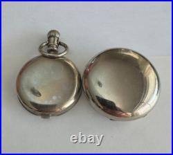 Vintage 18 Size Fahy's Pair Case Pocket Watch Case Pendant & Lever Set