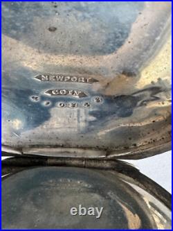 Vintage 18 Size Newport Pocket Watch Case Key Wind / Set Coin Silver