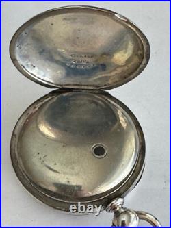Vintage 18 Size Newport Pocket Watch Case Key Wind / Set Coin Silver