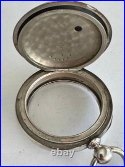 Vintage 18 Size Newport Pocket Watch Case Key Wind / Set Coin Silver