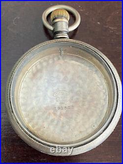 Vintage 18 Size Pocket Watch Case Only, Sterling Silver 925, Choo Choo On Back