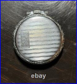 Vintage 1909 Elgin Pocket Watch Size 12-Ornate Nickel Silver Case-Working