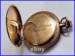 Vintage 1911 Elgin Size 0 Ladies Full Hunting Gold Filled Case Pocket Watch