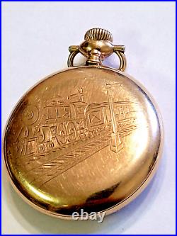 Vintage 1913 Size 16 21 Jewels Hamilton Gold filled Pocket Watch Train case