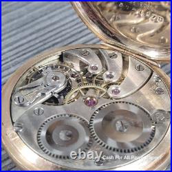 Vintage 1914 Longines Pocket Watch 14K Gold Fill Case 17 Jewel AsIs Parts/repair