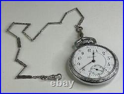 Vintage 1917 Hamilton 974 Pocket Watch Two Tone Bar Over Crown Case withChain