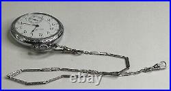 Vintage 1917 Hamilton 974 Pocket Watch Two Tone Bar Over Crown Case withChain
