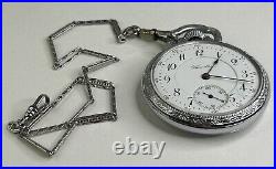 Vintage 1917 Hamilton 974 Pocket Watch Two Tone Bar Over Crown Case withChain