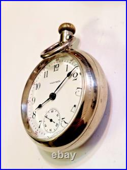 Vintage 1917 Waltham Size 18 Pocket Watch 15 Jewels with Train/Locomotive Case