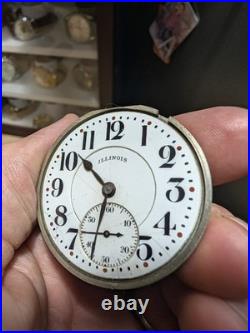 Vintage 1918 Illinois Pocket Watch Grade 306 16s 19j Openface Nickel Case READ