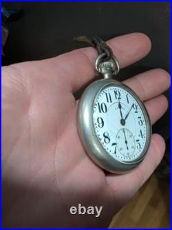 Vintage 1918 Illinois Pocket Watch Grade 306 16s 19j Openface Nickel Case READ